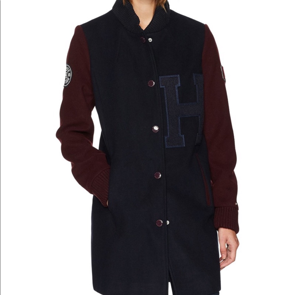 Tommy Hilfiger Long Wool Varsity Jacket